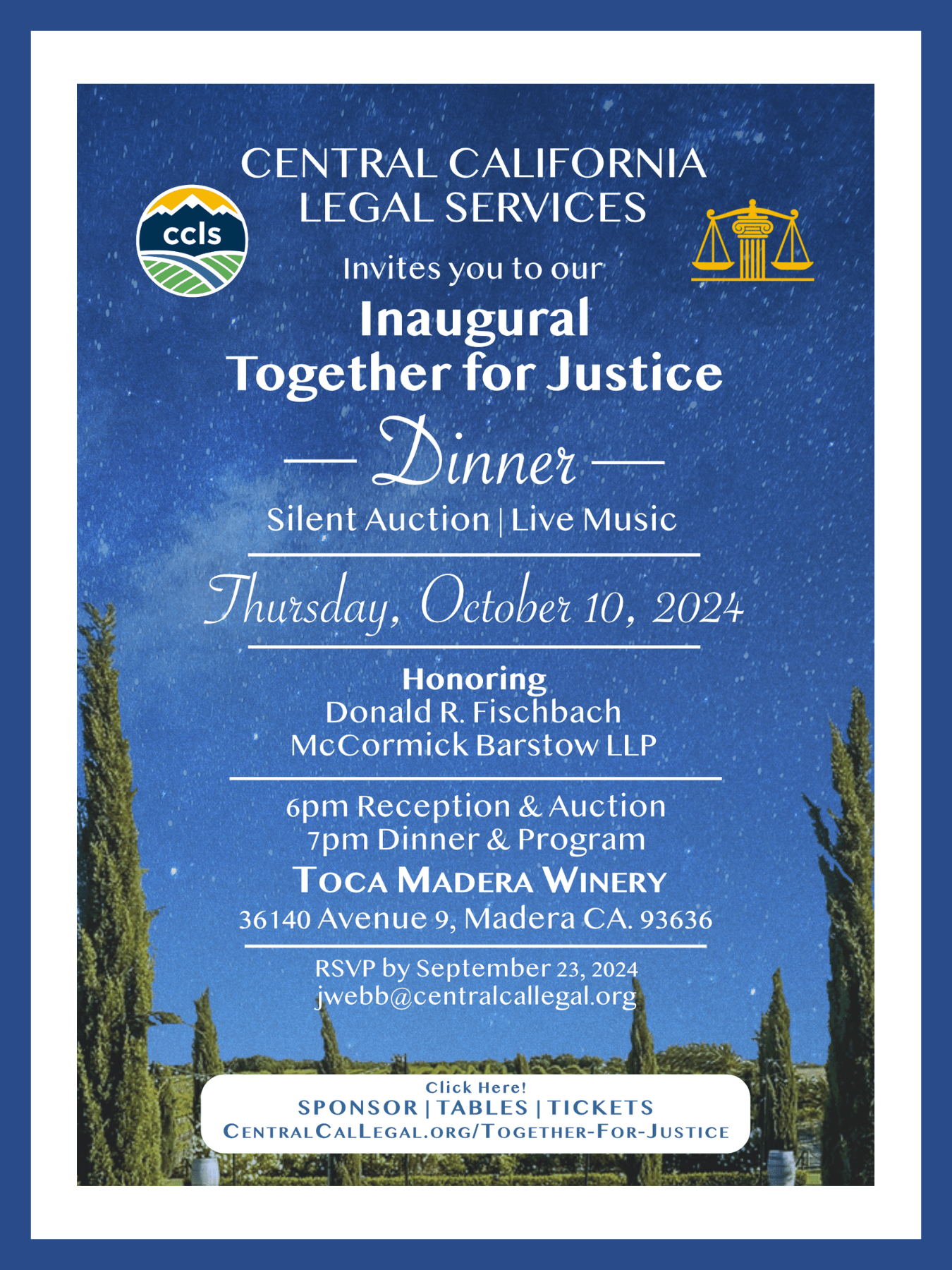 Invitation for Together For Justice Dinner